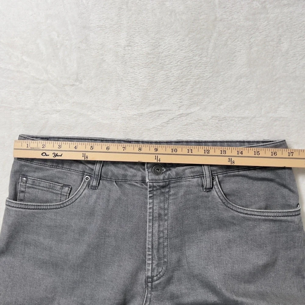 Peter Millar Straight Leg Jeans‎ Mens Sz 34x33 Gray Denim Pants 5 Pocket Stretch
